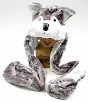 Large Husky Plush Hat 0126-10A-HUSKY