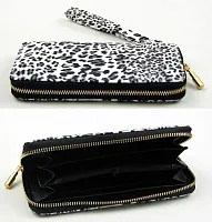 Gray Animal Print Zipper Wallet 0126-39C