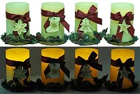 LED Holiday Pillar Candle on Metal Tray Asst Styles Price EACH 0