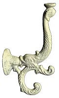 Cast Iron White Dolphin Fish Hook Set of 2 0170-01204W