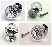 Large Rounded Crystal Glass Drawer Pull Clear 0170-1130C