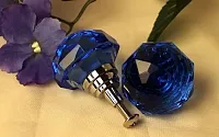 LARGE Light Cobalt Blue Solid Crystal Glass Drawer Pull 0170-HO1