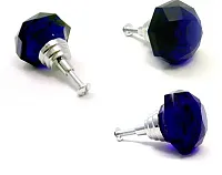 LARGE Dark Blue Solid Crystal Drawer Pull Priced Each 0170-HO14D