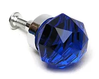 SMALL Dark Blue Solid Crystal Glass DrawerDoor Pull 0170-HO35D