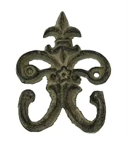 Cast Iron Fleur De Lis Double Hooks Set of 6 0170J-01554