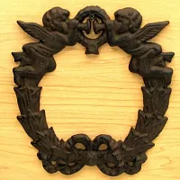 Cast Iron Cherub Wreath 0170J-03632