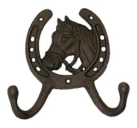 Cast Iron Horse Horseshoe 2-Hook 0170J-04202