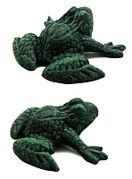 Cast Iron Dark Green & Black Frog Set of 4 0170J-04401
