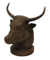 Cast Iron Rust Bull Bust 0170J-04658