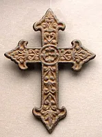 Solid Cast Iron Fleur De Lis Cross 0170K-03642