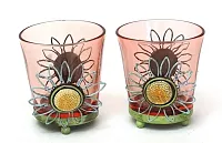 Round Pink Glass Votive Holder Set of Two 0172-57393