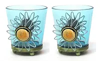 Round Blue Glass Votive Holder Set of Two 0172-57394