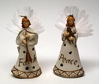Roman Porcelain Fiber Optic Angel Ornament Set of 2 0182-38198
