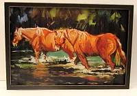 Big Sky DW Horses in Water Metal Art 0183-38417