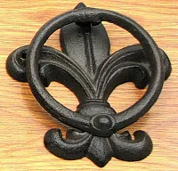 Fleur De Lis Door Knocker Antique Black 0184J-0060