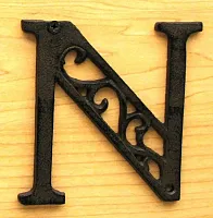 Cast Iron Letter N 0184J-0557-N