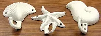 Seashell & Starfish Hooks Set/3 0184J-11112