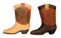 Terracotta Cowboy Boot Wall Plaque Set of 2 0197-149493