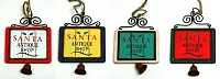 WoodMetal Sign Ornaments with Bell Set of Four 0197-252454
