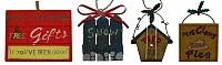 WoodMetal Sign Ornaments Set of Four 0197-252455