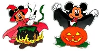 Disney Mickey and Minnie Halloween Window Jelz Set of 2 0197-922