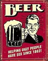 Tin Sign Beer - Ugly People 034-1328