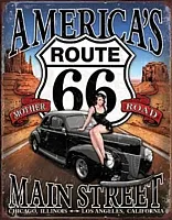 Tin Sign Route 66 - America&#039;s Main Street 034-1957