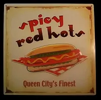 Tin Sign Spicy Hot Dog 041-M606