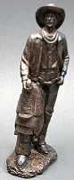 Bronze look Cowboy with Saddle 049-14122