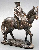 Bronze look Cowboy on Horse 049-14123