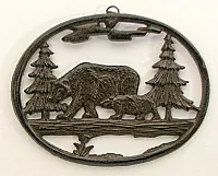 Bear Wall Plaque Cast Iron 049-16972
