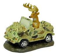 Deer Driving Jeep W Hunter Strapped To Hood 049-26470