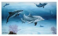 Dolphin Family Canvas Wall Plaque 049-30353