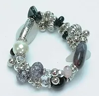 Silver Tone & Beads Bracelet 049-40061