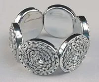 Silver Tone Stretch Bracelet 049-40335