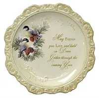 Elegant Ceramic Decorative Plate &#039;May Friends You Love&#039; 049-6002
