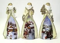 Resin Santa Figure with LED Light Three Styles, Price Each 049-9
