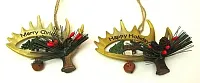 Resin Antler Ornaments Set of Two 049-90403
