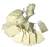 White Retail Tags W String Tie - MEDIUM 071-93165
