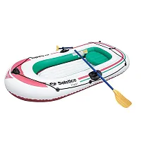 Solstice Watersports Voyager 3-Person Inflatable Boat Kit w/Oars &amp; Pump