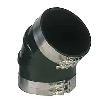 Trident Marine 3-1/2&quot; ID 45-Degree EPDM Black Rubber Molded Wet Exhaust Elbow w/