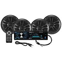 Boss Audio MCBK634B.64 Kit w/MR634UAB, 4 MR6B Speakers, &amp; MRANT10 Antenna
