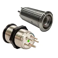 Bluewater 22mm Inrush Push Button Switch Momentary - Blue/Red LED - Switch Body 