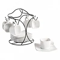 Gibson Elite Gracious Dining 12 Piece 3.25 Ounce Ceramic Espresso Cup and Saucer