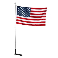 Camco 20&#039; Telescoping Camper/RV Flagpole w/Base Foot &amp; U.S. Flag