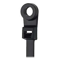 Pacer 15&quot; Cable Tie w/Mounting Ring - Black - 50lb Tensile Strength - 4&quot; Bundle 