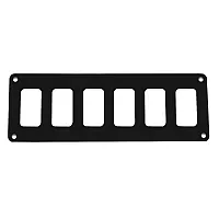 Pacer Switch Panel - 6 Switch &amp; 1 Row - 8&quot; x 2.75&quot; - Black Powder Coated Alu