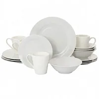 Gibson Home 16 Piece Bedford Lane Fine Ceramic Dinnerware Set in Off White