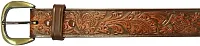 Barjan 10610110232 32&quot;Brown Embossed Belt Floral