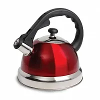 Mr Coffee Claredale 2.2 Quart Stainless Steel Whistling Tea Kettle in Red with N